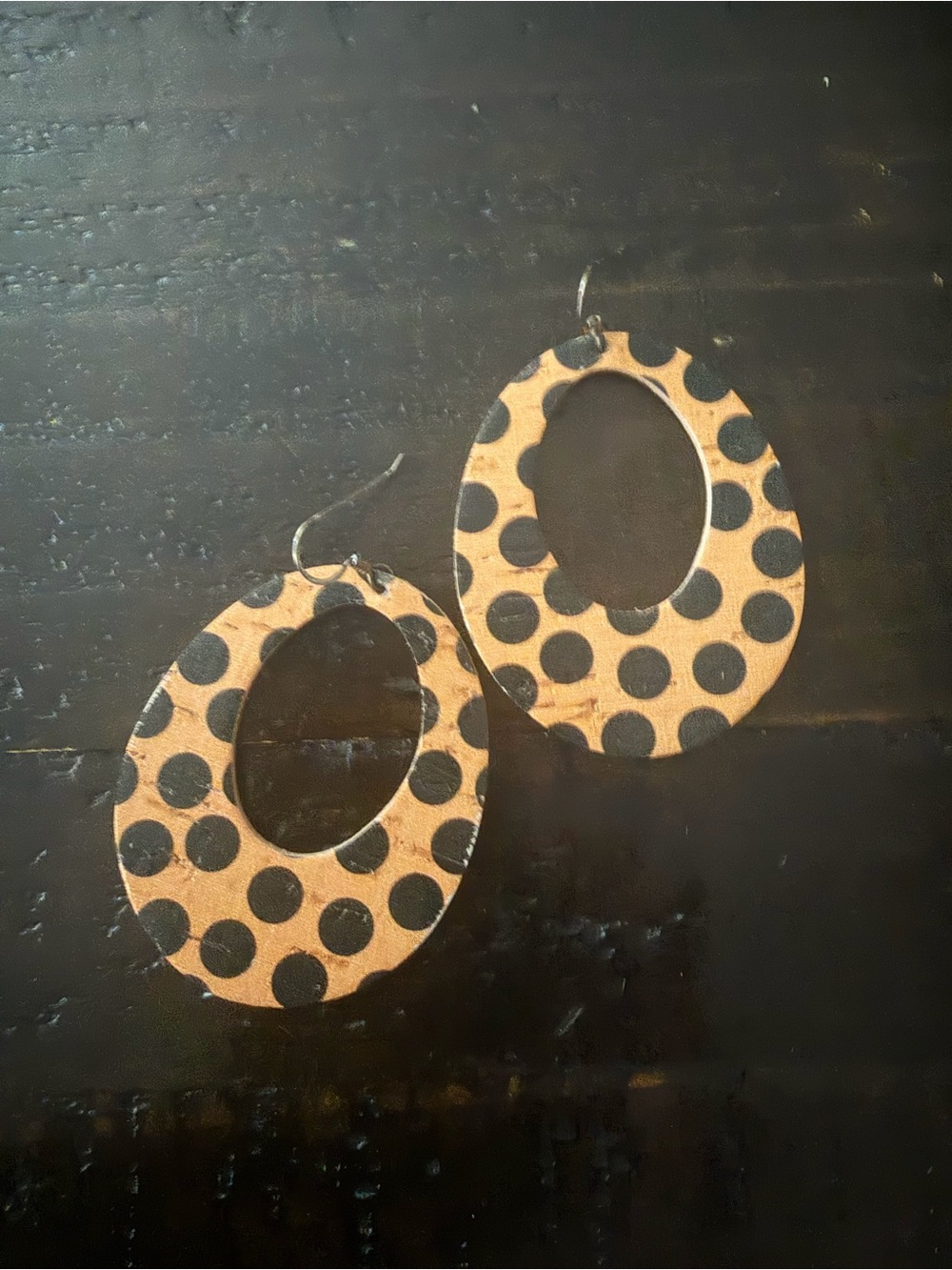 Polka Dot Cutout Teardrop Earrings - orange & black